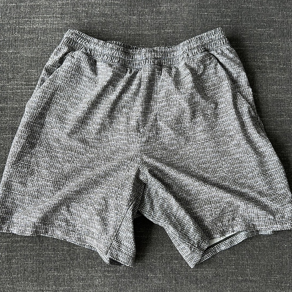 Lululemon pace breaker shorts, gray, purple in large